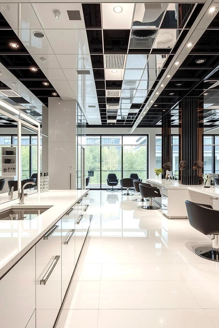 Reflective Design Details - 22 Small Salon Interior Design Ideas