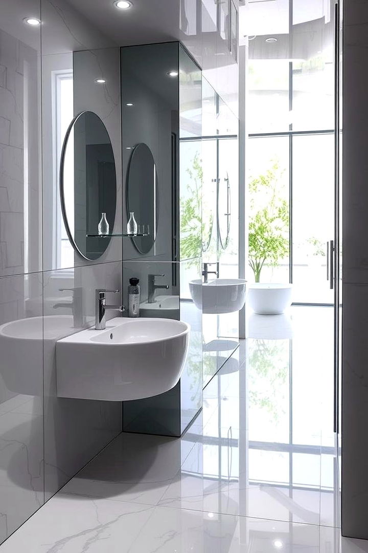 Reflective Finishes - 22 Small Master Bathroom Ideas