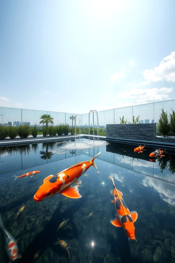 Reflective Glass Edge Koi Pond - 22 Koi Pond Ideas