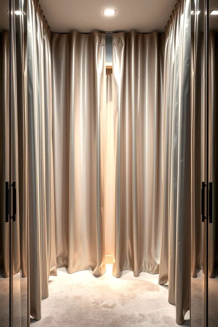 Reflective Metallic Accents - 22 closet curtain ideas