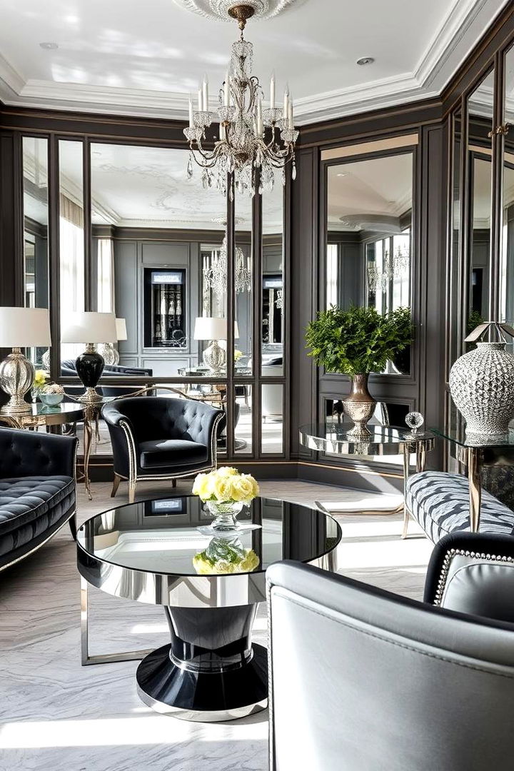 Reflective Mirrored Elegance - 22 Black and Silver Bedroom Ideas