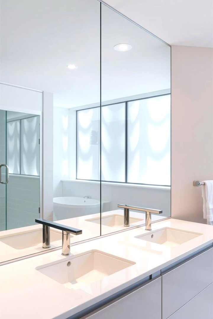 Reflective Mirrored Elegance - 22 Bathroom Backsplash Ideas