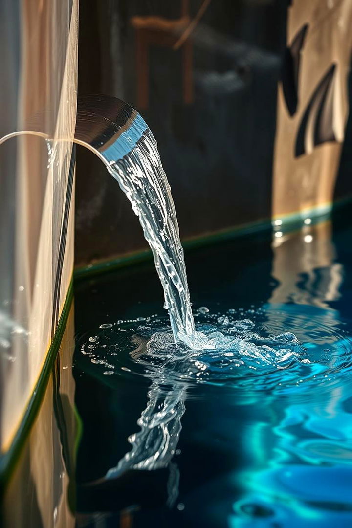 Reflective Poolside Waterfall - 22 Small Pool Waterfall Ideas