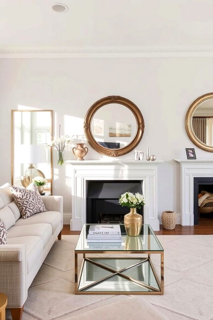 Reflective Surface Accents - 22 Dulux Egyptian Cotton Living Room Ideas