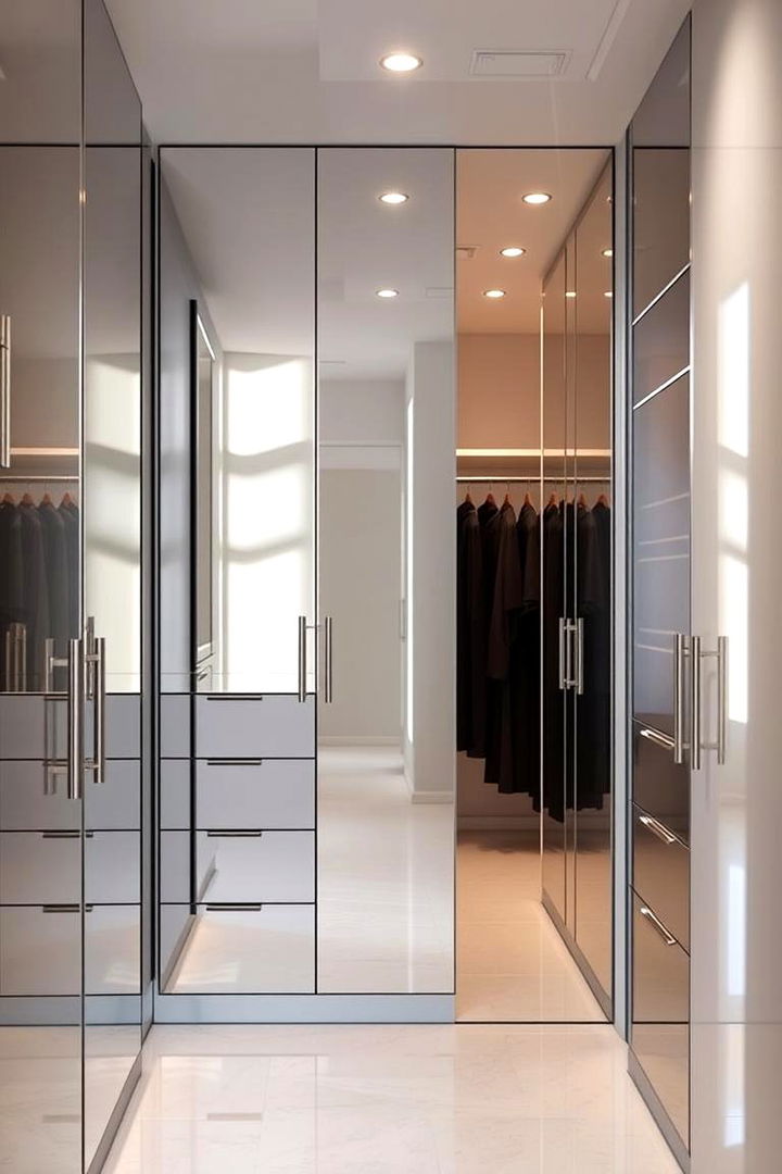 Reflective Surfaces Enhanced Lighting - 22 Closet Lighting Ideas