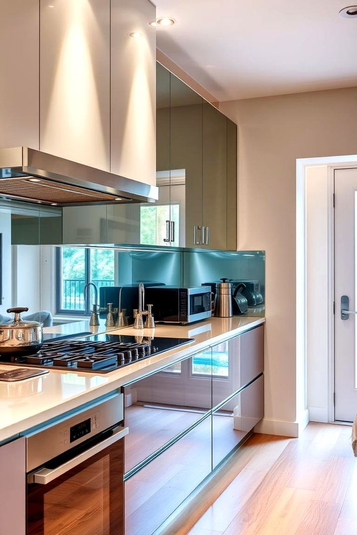 Reflective Surfaces Integration - 22 Light Wood Floor Kitchen Ideas