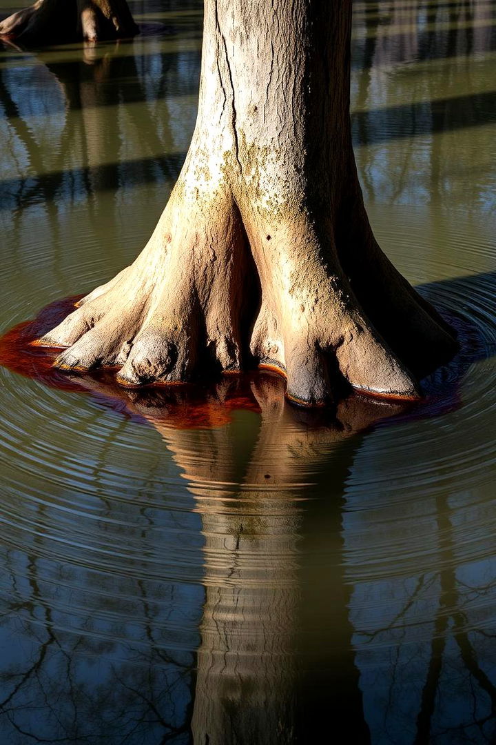 Reflective Water Mirror Feature - 22 Tree Stump Fairy Garden Ideas