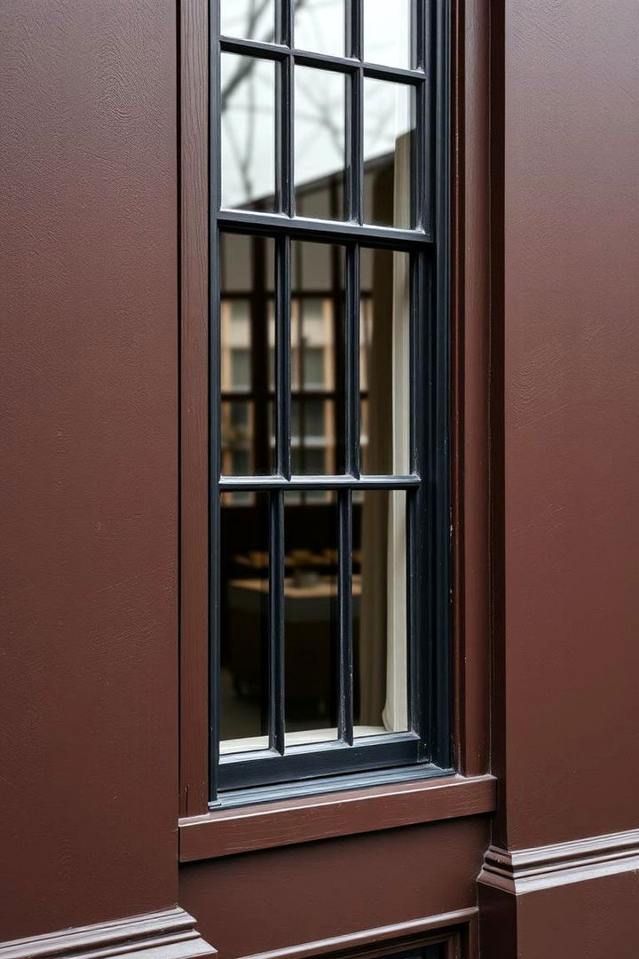 Reflective Windows and Trims - 22 Dark Brown House With Black Trim