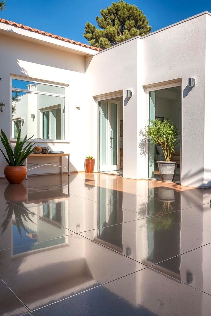 Reflective and Mirrored Surfaces - 22 Raised Concrete Patio Ideas