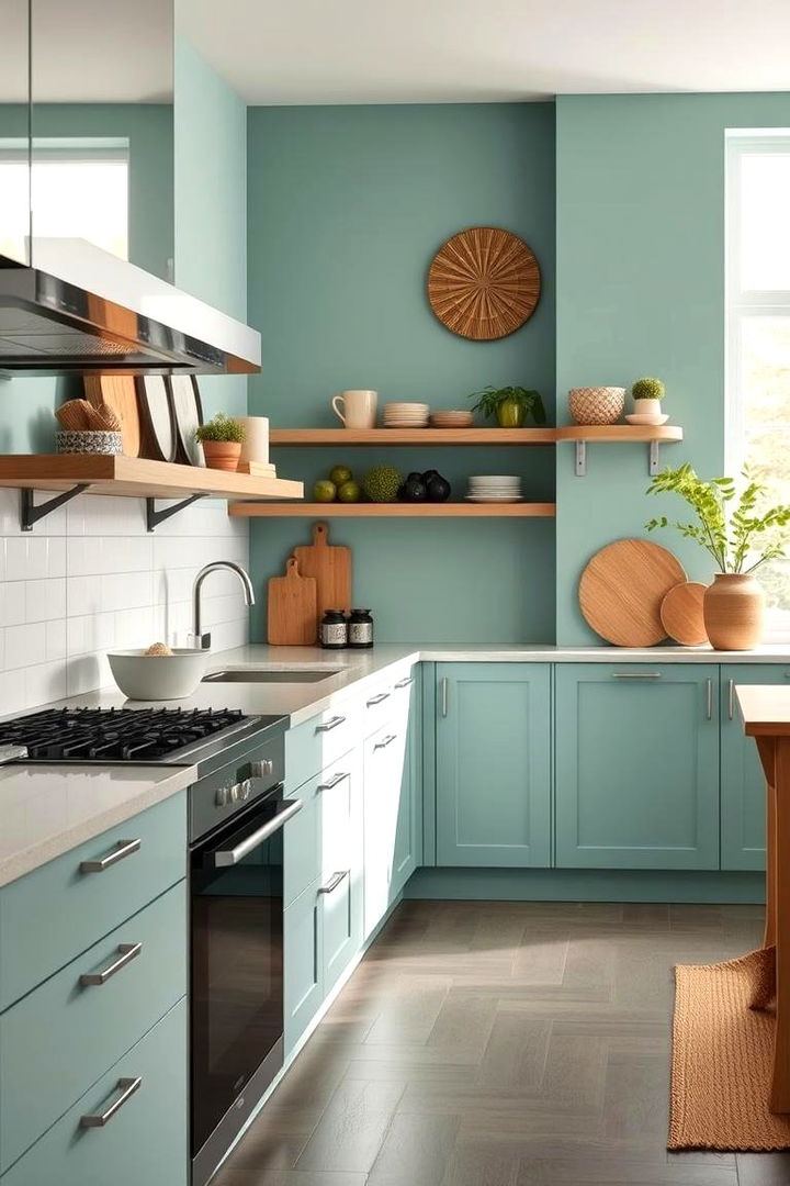 Refreshing Aqua with Olive Details - 22 Blue and Green Color Combos for Decorating