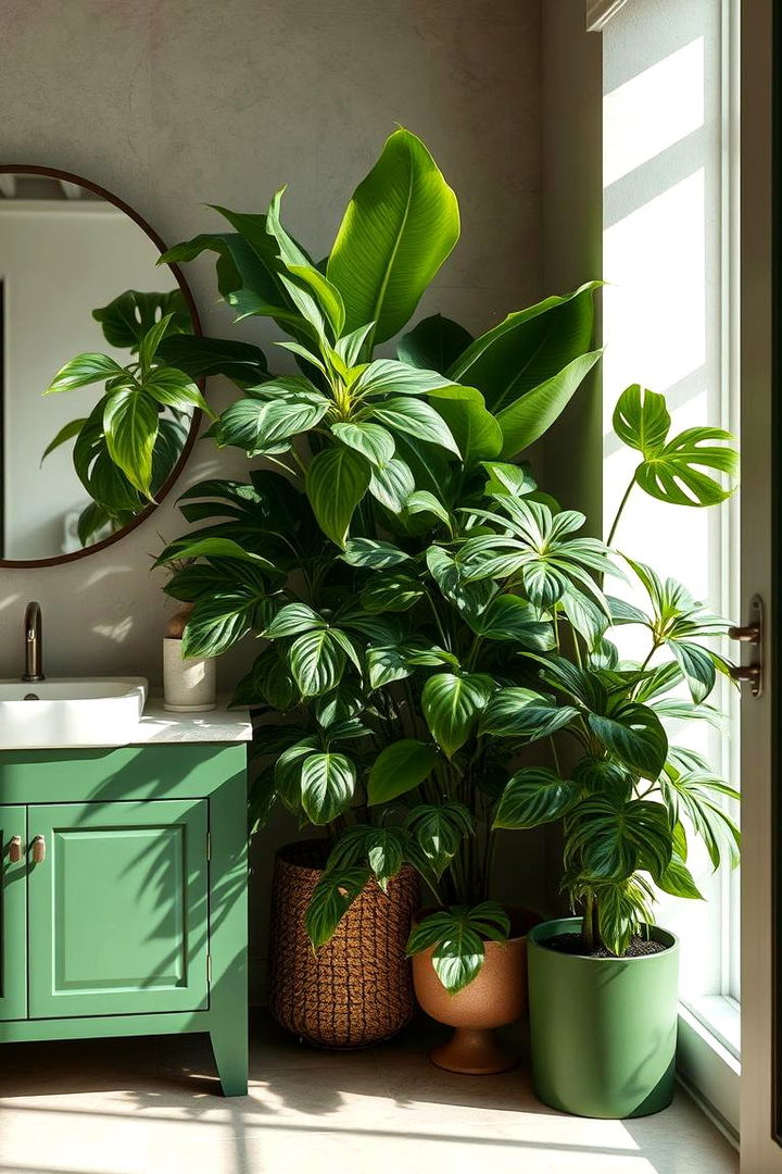 Refreshing Indoor Plants - 22 Bathroom With Green Vanity