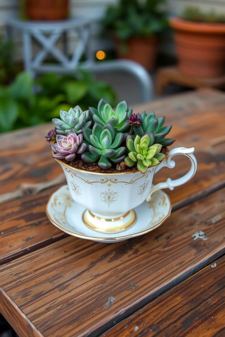 Refurbished Vintage Items - 22 Outdoor Succulent Container Ideas