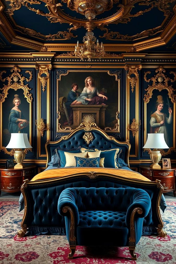 Regal Blue Statement - 22 Dark Blue Bedroom Ideas