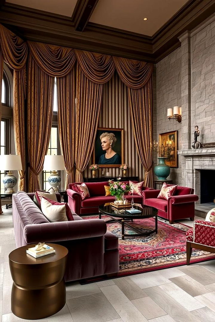 Regal Luxe Textiles - 22 Castle Living Room Ideas