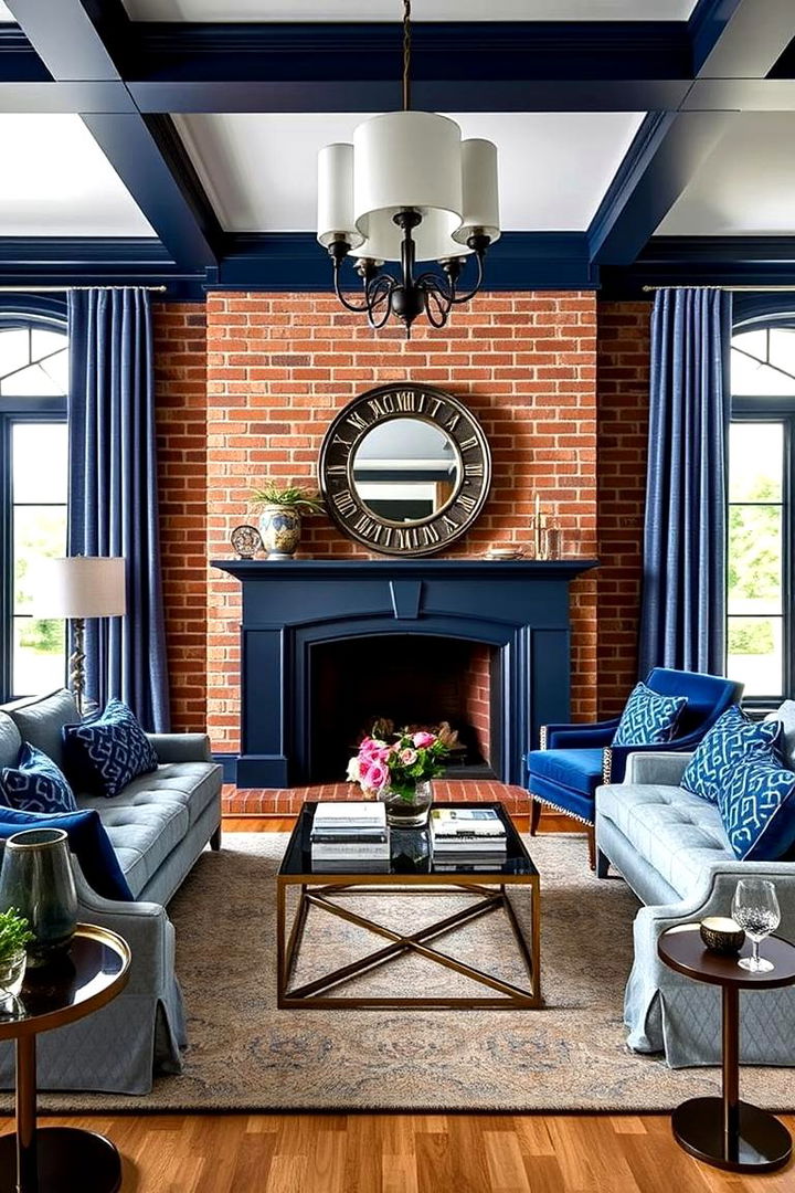 Regal Navy Blue Mix - 22 Blonde Brick House Color Schemes