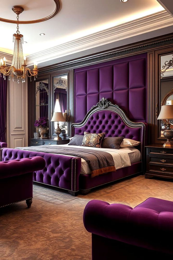 Regal Upholstered Furniture Statement - 22 Dark Purple Bedroom Ideas