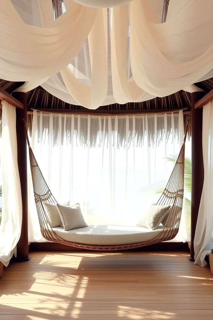 Relaxation Zones with Hammock Seating - 22 Tropical Living Room Ideas