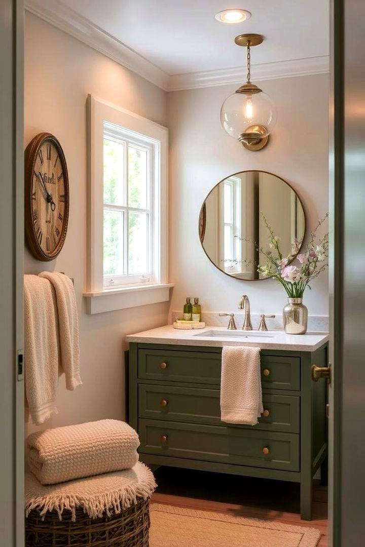 Relaxing Ambience Creation - 22 Bathroom With Green Vanity