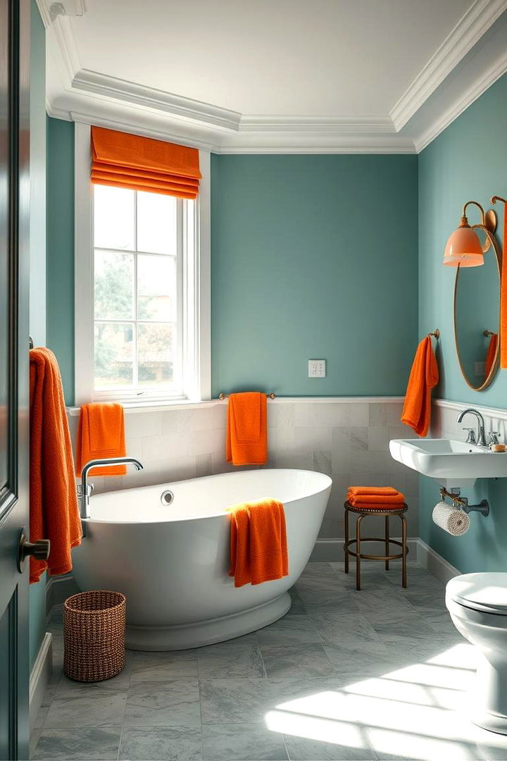 Relaxing Bathroom Retreat - 22 Teal and Orange Color Scheme for Your Rooms