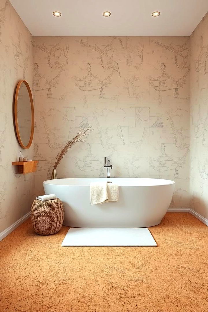 Relaxing Cork Flooring - 22 Bathroom Flooring Ideas