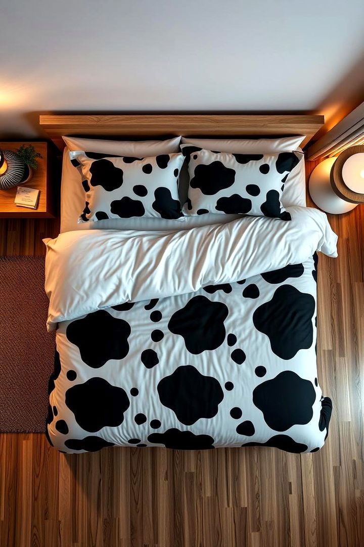 Relaxing Cow Print Bedding Ensemble - 22 Cow Print Room Decor Ideas