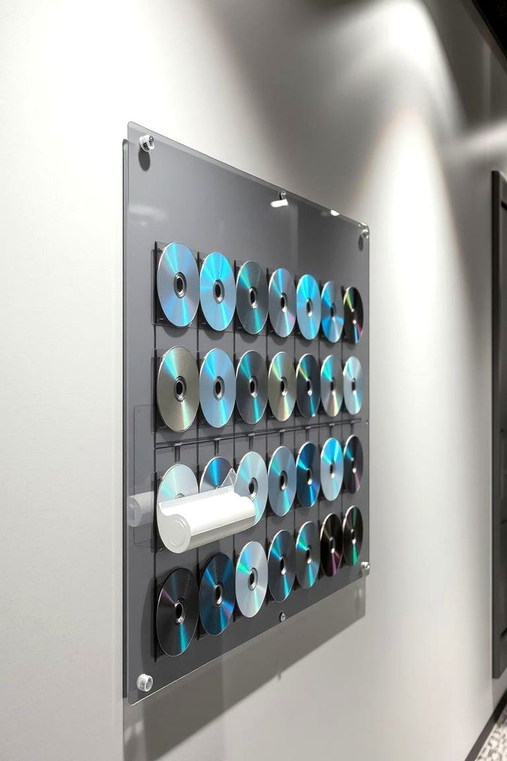 Removable Adhesive CD Display Panels - 22 Cd Storage Ideas
