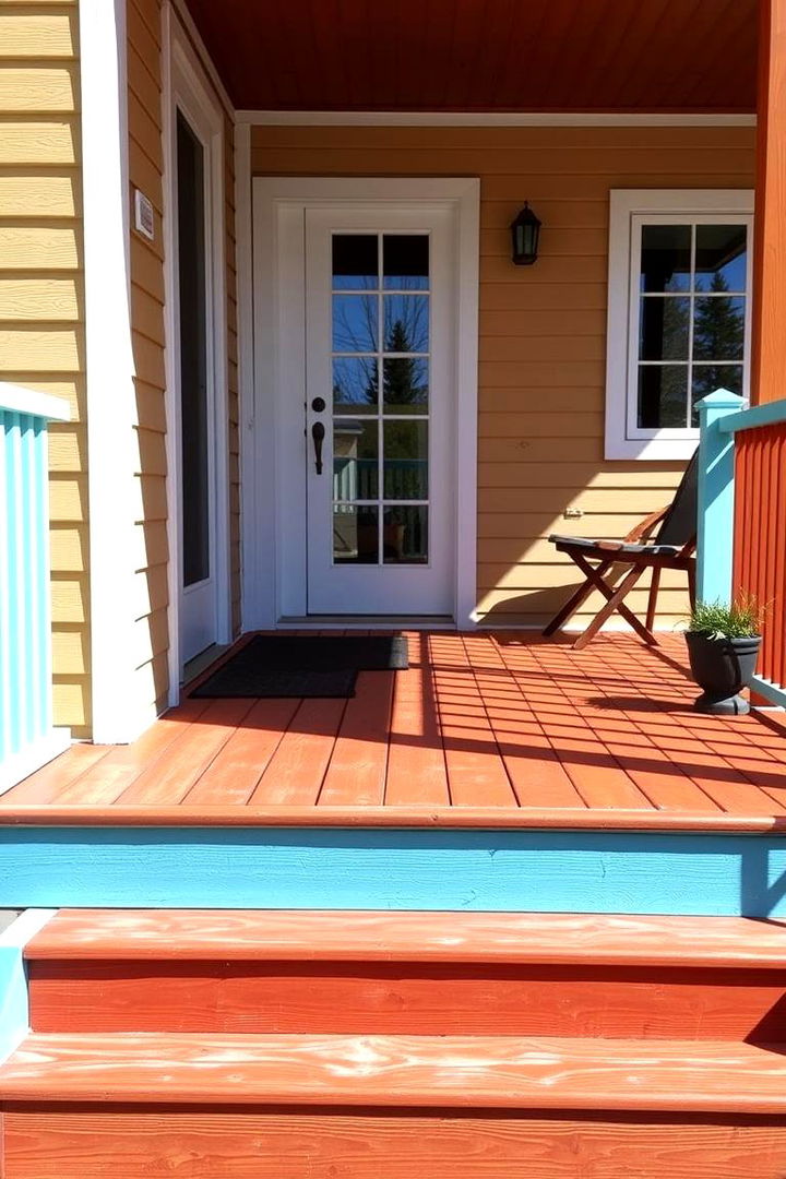 Repainted Deck Renewal - 22 Cheap Backyard Makeover Ideas