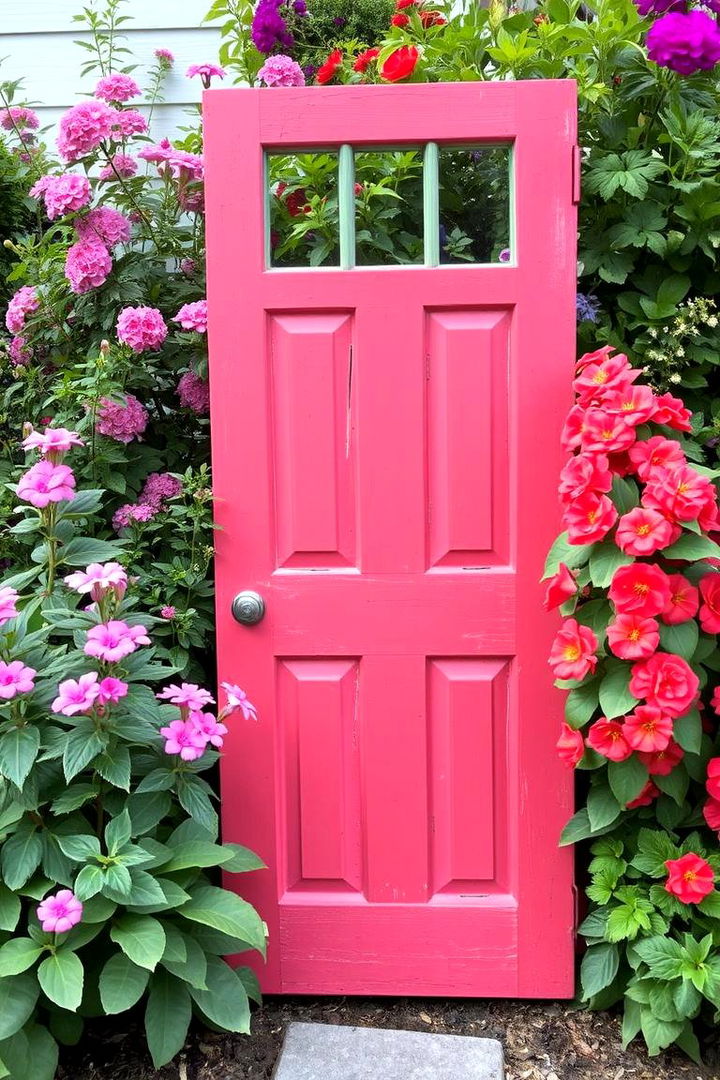 Repurposed Door Garden Accents - 22 Backyard Ideas on a Budget