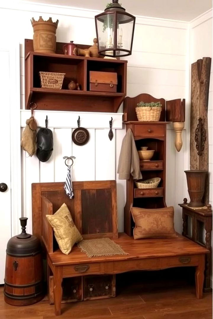 Repurposed Furniture Flair - 22 Farmhouse Mudroom Ideas
