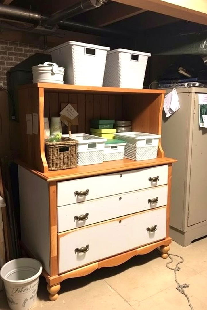 Repurposed Furniture Storage - 22 Basement Storage Ideas