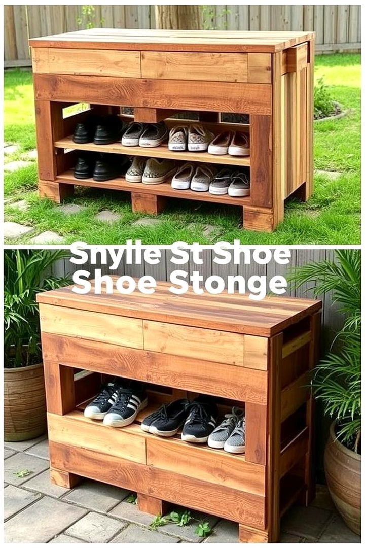 Repurposed Pallet Shoe Storage - 22 Outdoor Shoe Storage Ideas