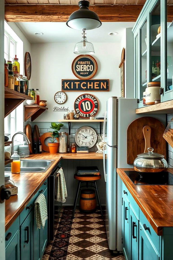 Repurposed Vintage Decor - 22 Small Galley Kitchen Ideas on a Budget