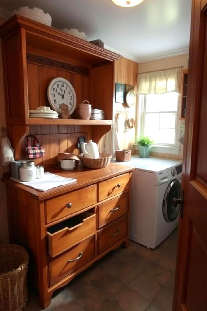 Repurposed Vintage Furniture - 22 Laundry Room Storage Ideas