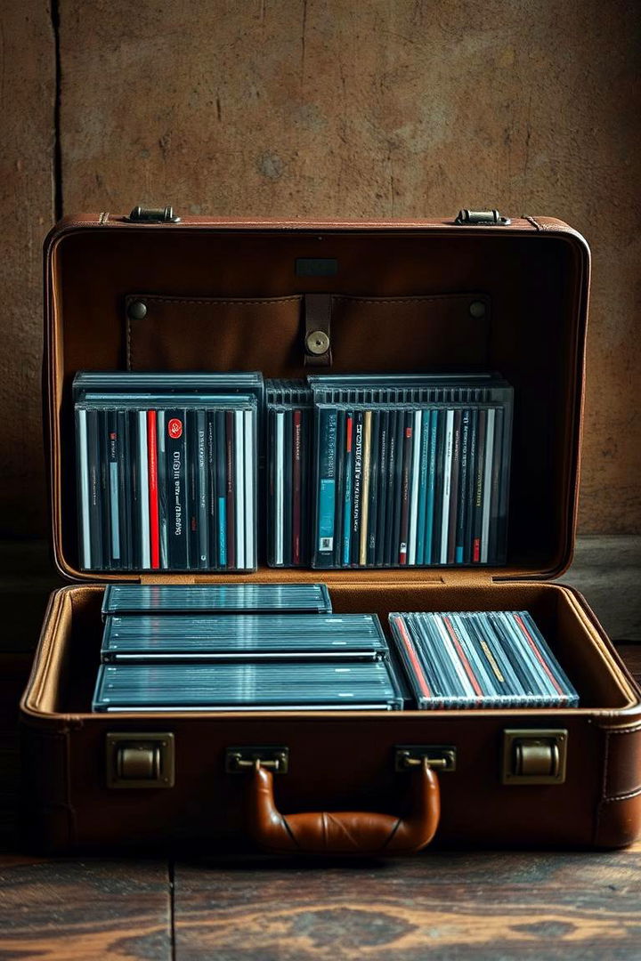Repurposed Vintage Suitcase Storage - 22 Cd Storage Ideas