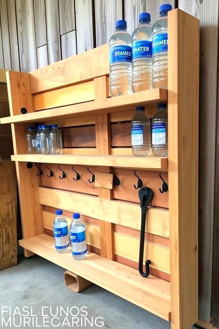 Repurposed Wooden Pallet Storage - 22 Water Bottle Storage Ideas