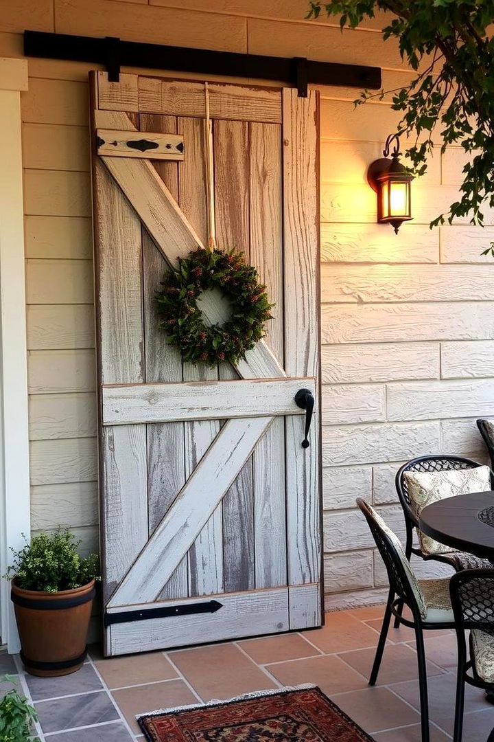 Repurposing Barn Doors as Decor - 22 Rustic Patio Ideas