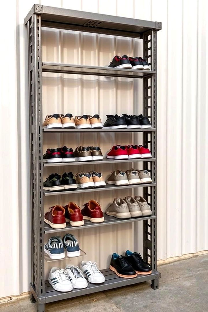 Resilient Metal Shoe Shelves - 22 Outdoor Shoe Storage Ideas