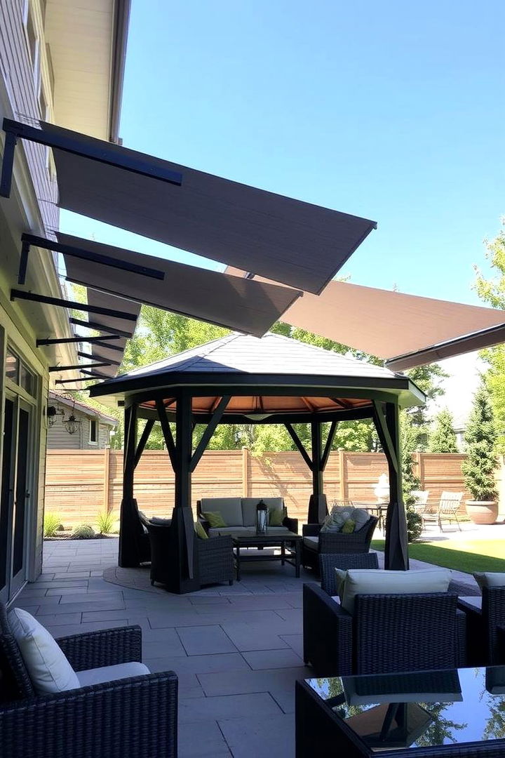 Retractable Awnings Integration - 22 patio with a gazebo ideas