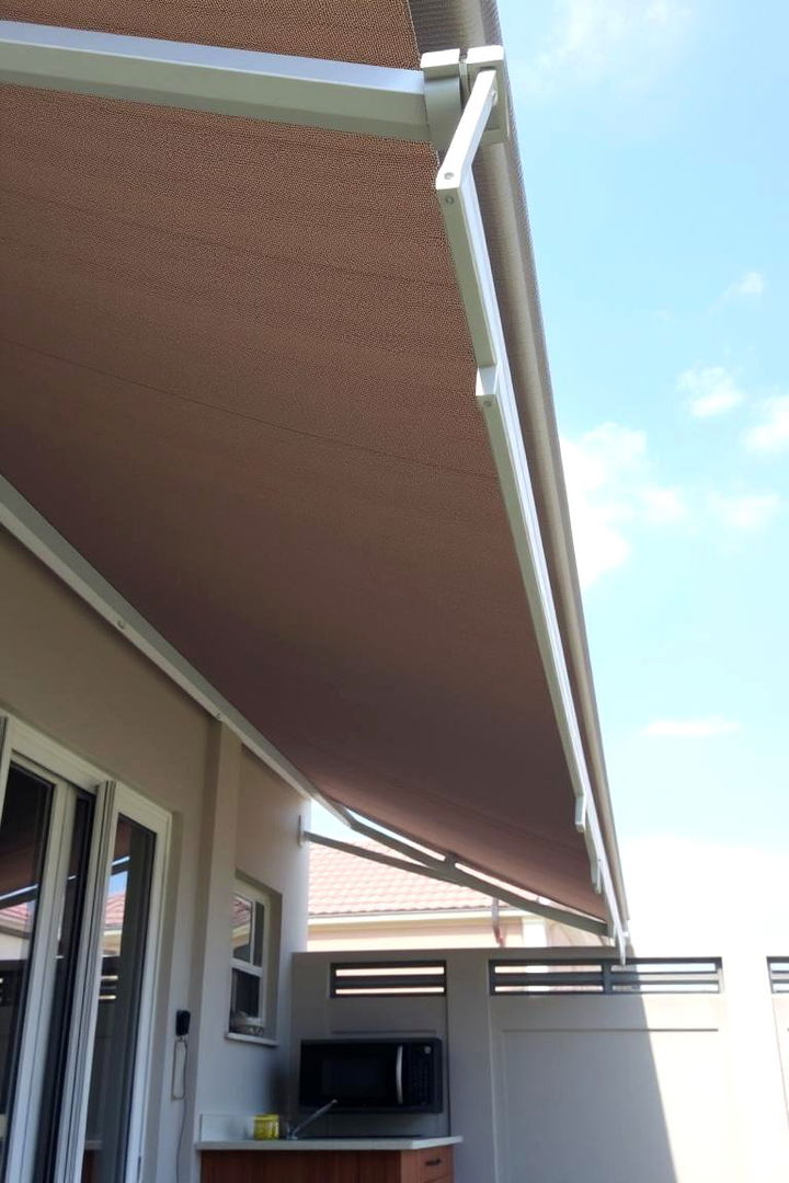 Retractable Awnings and Shades - 22 Small Outdoor Kitchen Ideas