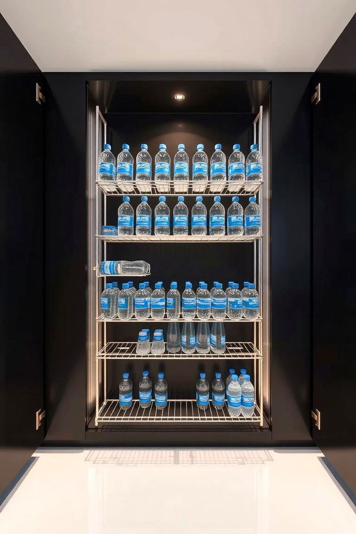 Retractable Wire Racks - 22 Water Bottle Storage Ideas