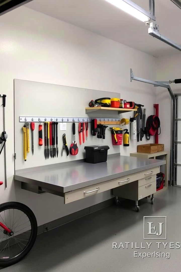 Retractable Workbenches - 22 Garage Wall Ideas
