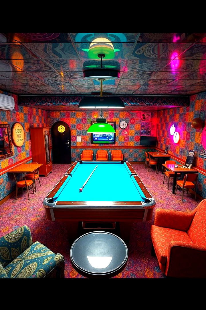 Retro 70s Inspired Vibe - 22 Pool Table Room Ideas
