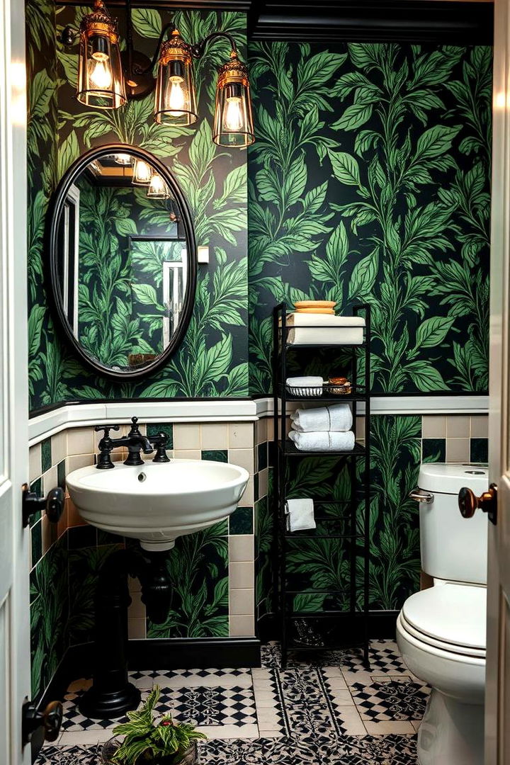 Retro Accents with a Modern Twist - 22 Black and Green Bathroom Ideas