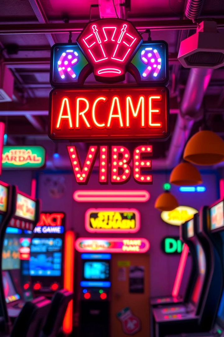 Retro Arcade Vibe - 22 Man Cave Sign Ideas