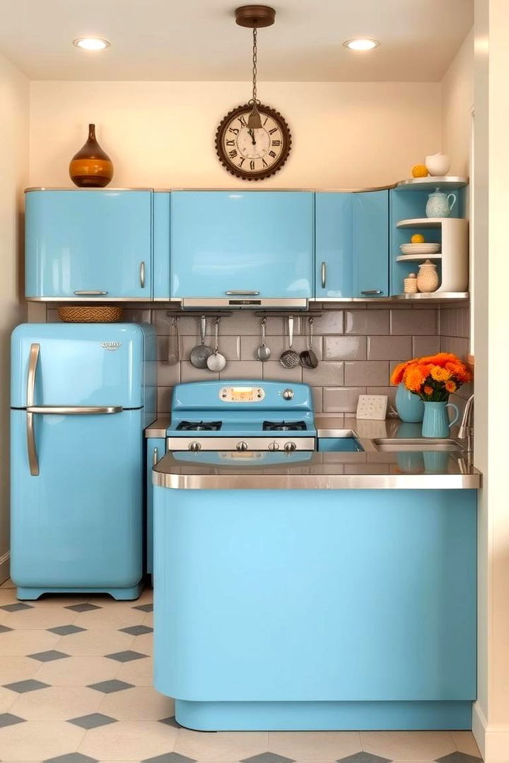 Retro Blue Appliances - 22 Blue Kitchen Ideas