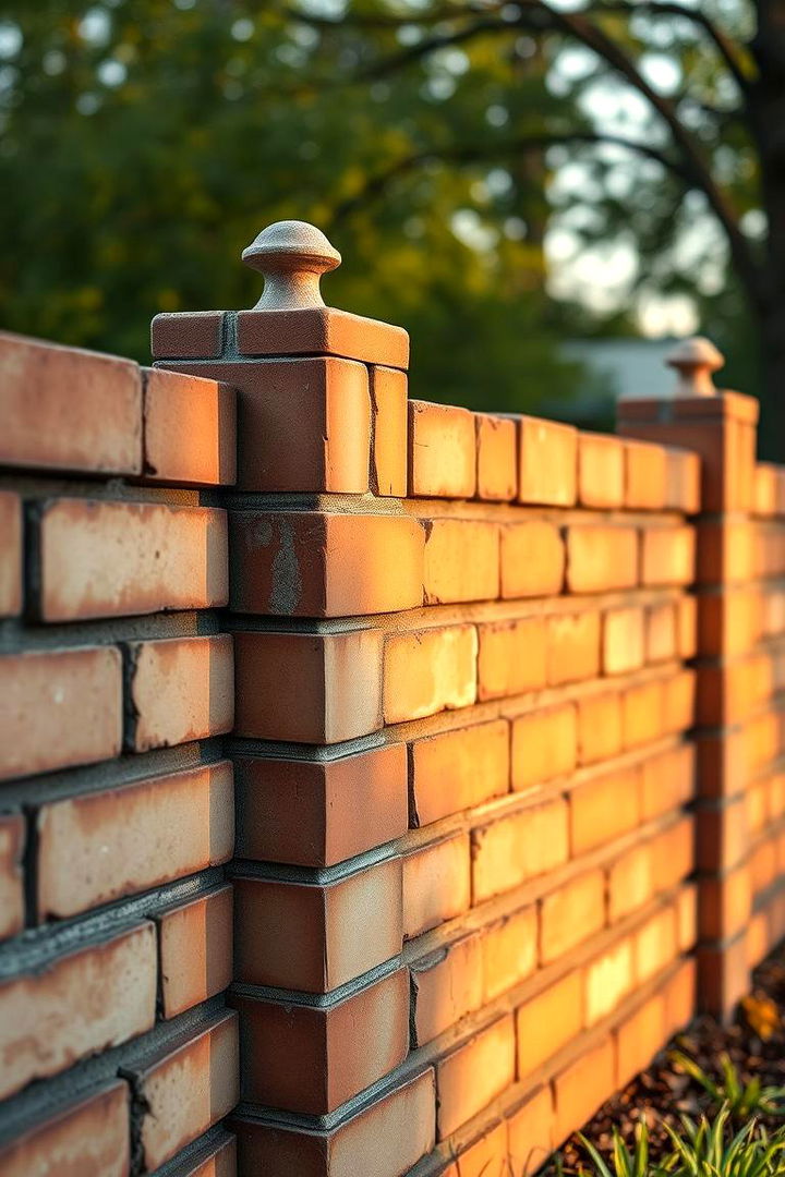 Retro Brick Look Cinder Block Fence - 22 Cinder Block Fence Ideas