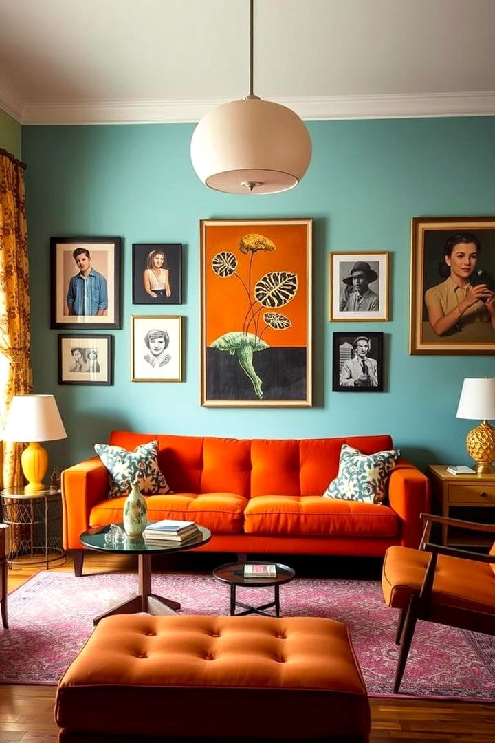 Retro Chic Inspirations - 22 Orange Couch Living Room Ideas