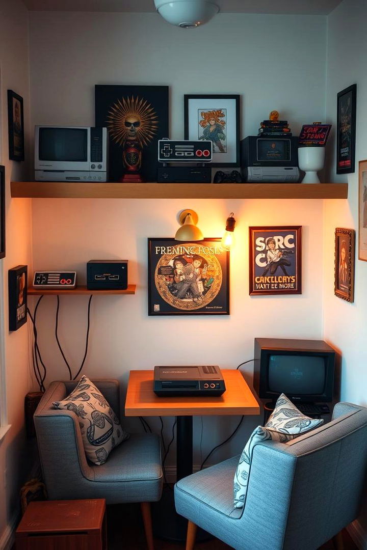 Retro Console Nook - 22 Basement Game Room Ideas