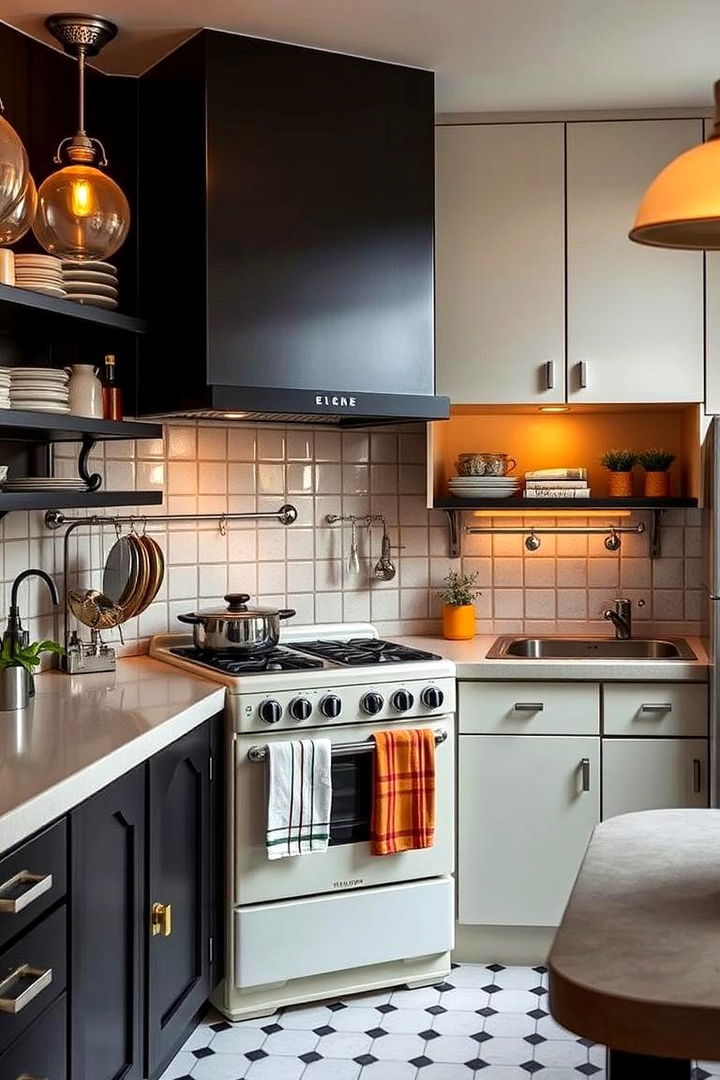 Retro Dark Vibes Kitchen - 22 Dark Kitchen Ideas