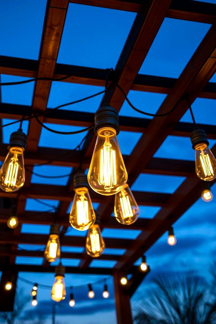 Retro Edison Bulbs - 22 Pergola Lighting Ideas